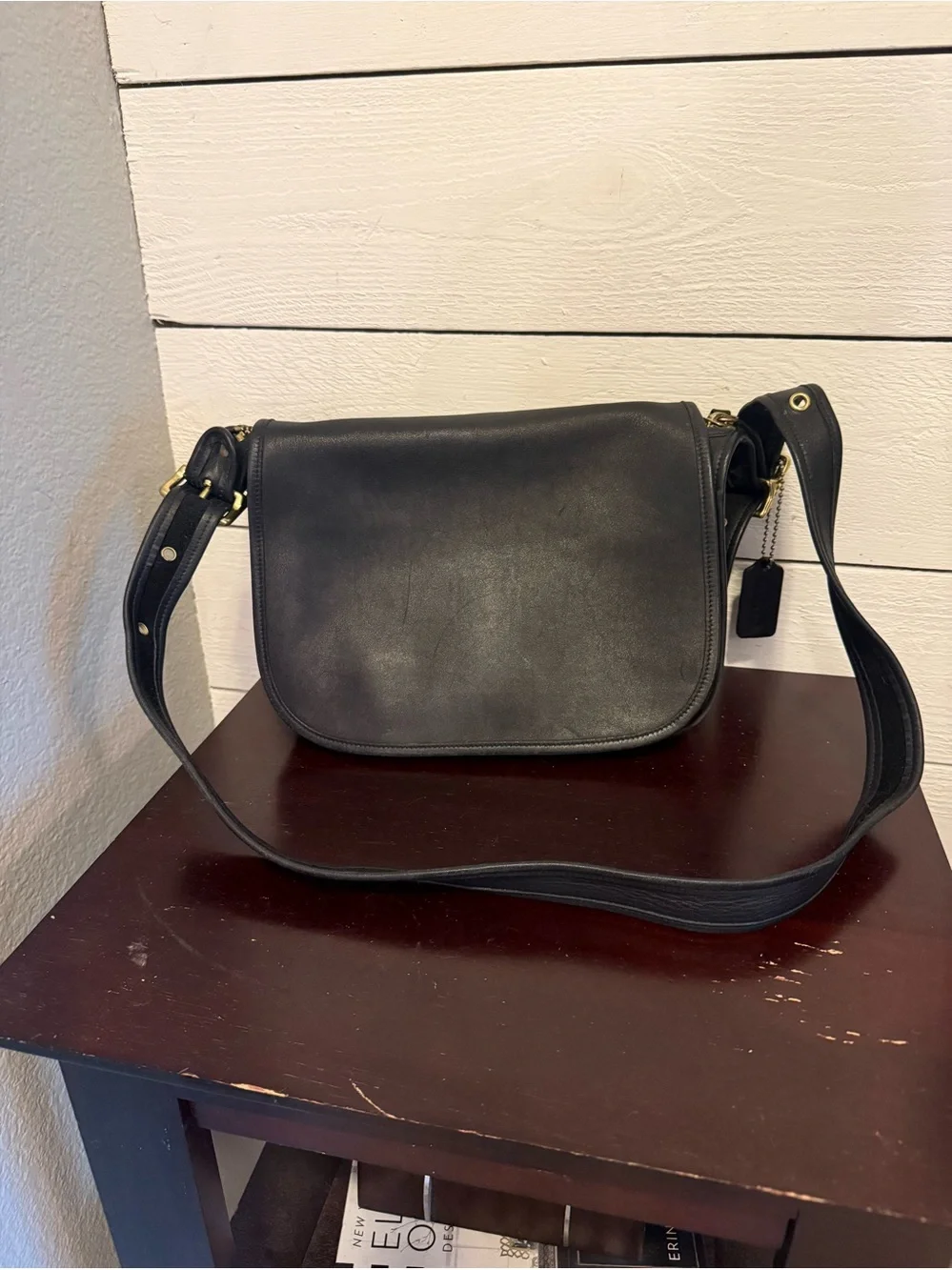 🖤✨ Coach Black Leather Shoulder Bag | Classic Flap Handbag ✨🖤